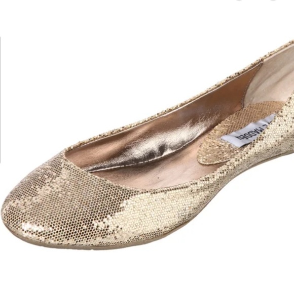 Steve Madden P-heaven Gold Glitter Ballet Flats - Picture 5 of 5